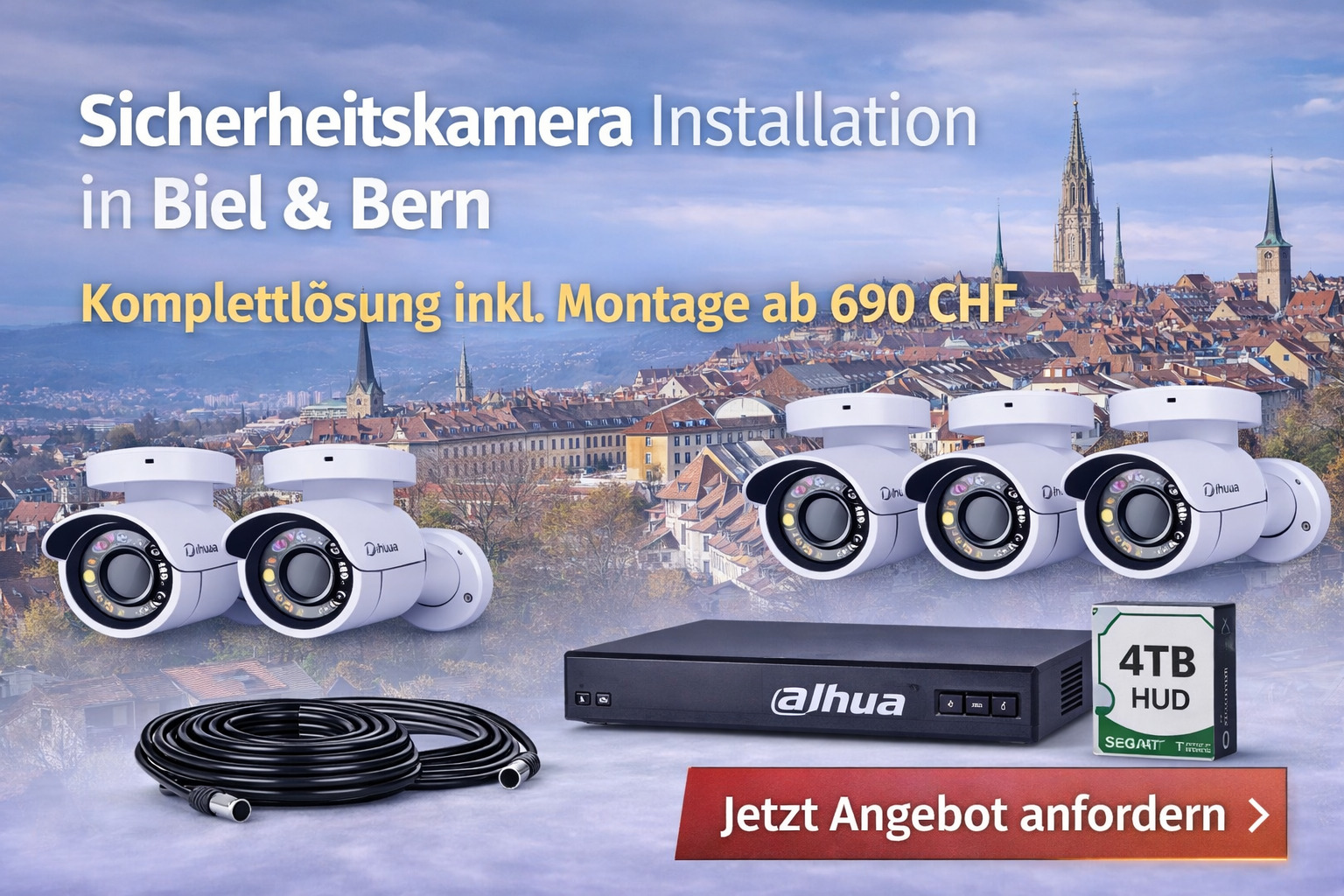 Sicherheitskamera Installation in Biel & Bern